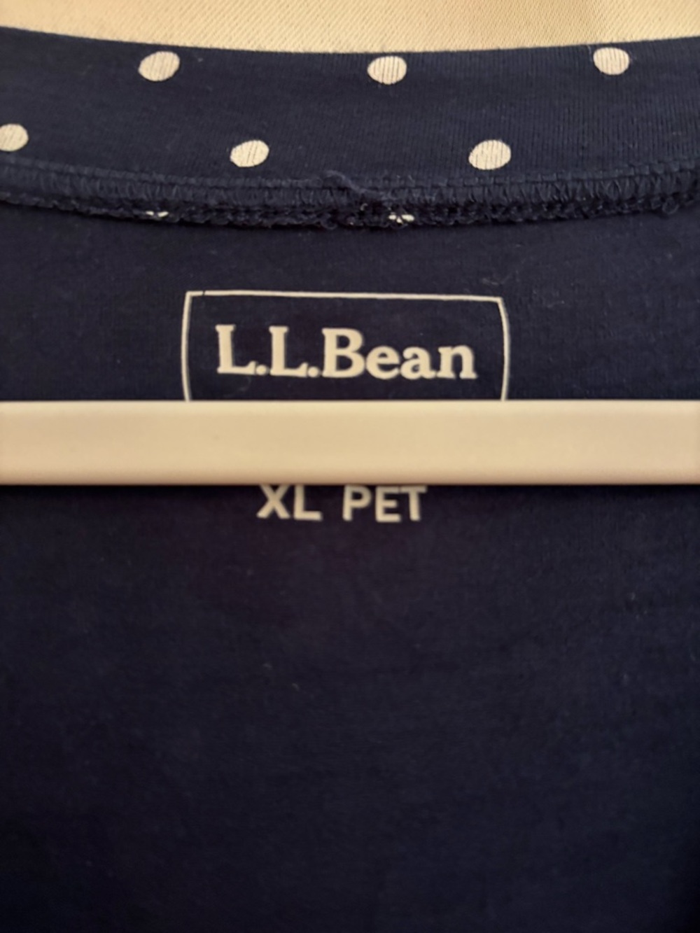 L.L. Bean Navy with White Polka Dot Dress Petite - Picture 2 of 6
